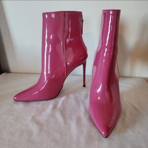 Steve MaddenValiant Pink Patent Heeled Ankle Boots